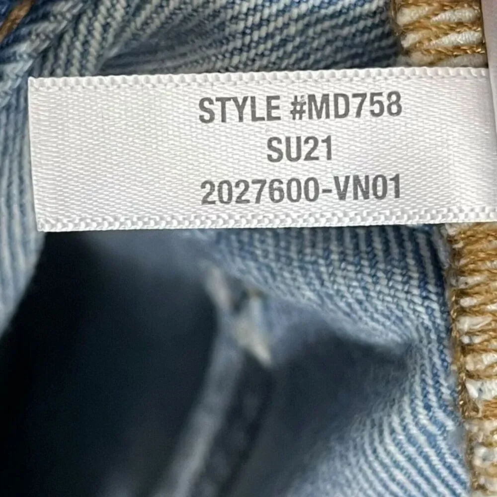 Madewell Denim Shorts Selton Wash Distressed Raw Hem Size 24